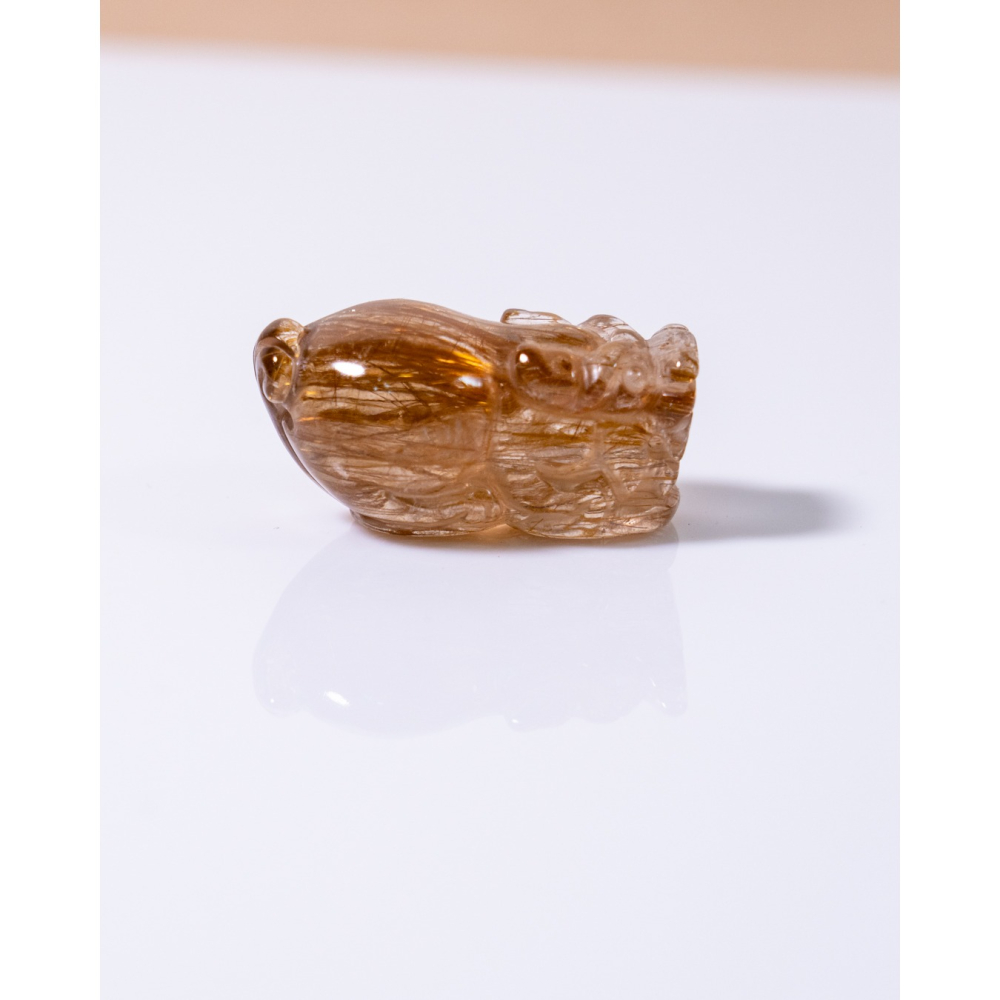 精緻小型奢華紅棕銅鈦晶貔貅-細節圖8