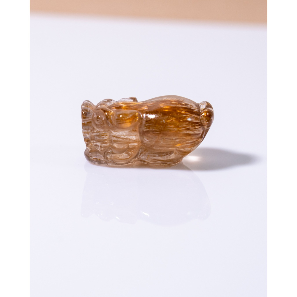 精緻小型奢華紅棕銅鈦晶貔貅-細節圖11