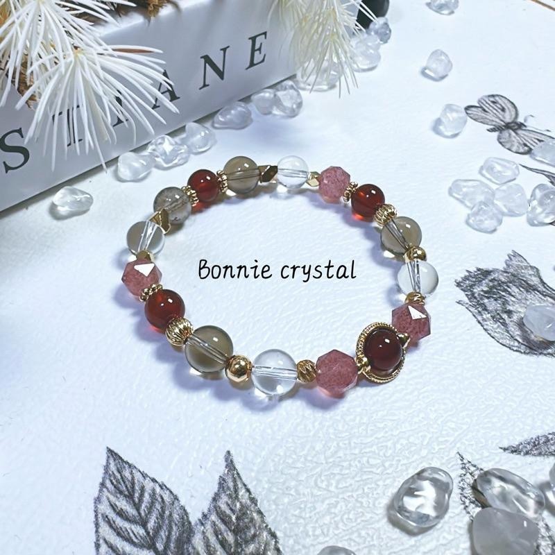 ✨✨ 暮光之戀設計手鍊✨✨紅石榴石、草莓晶、茶晶、白水晶-細節圖3