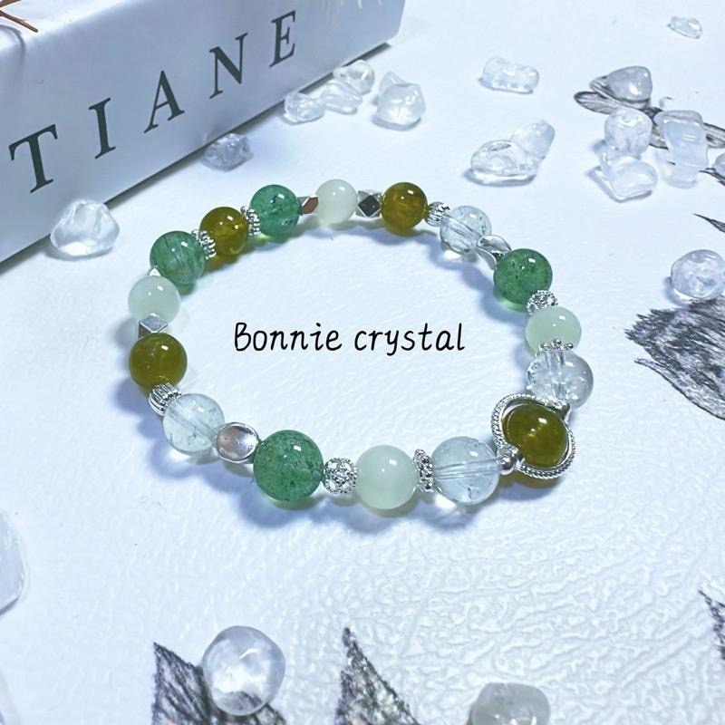✨✨ 森綠秘境設計手鍊✨✨綠石榴石、綠阿賽、綠紋石、綠草莓晶-細節圖3
