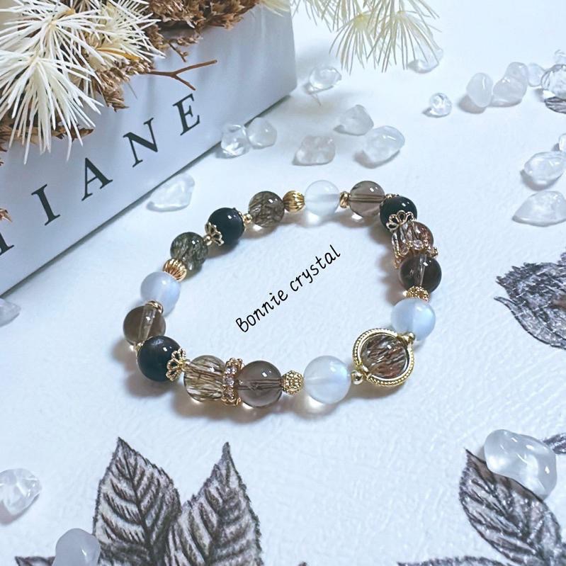 ✨✨ 秋韻楓葉設計手鍊✨✨黑金超、藍月光、茶晶、銀曜石-細節圖3