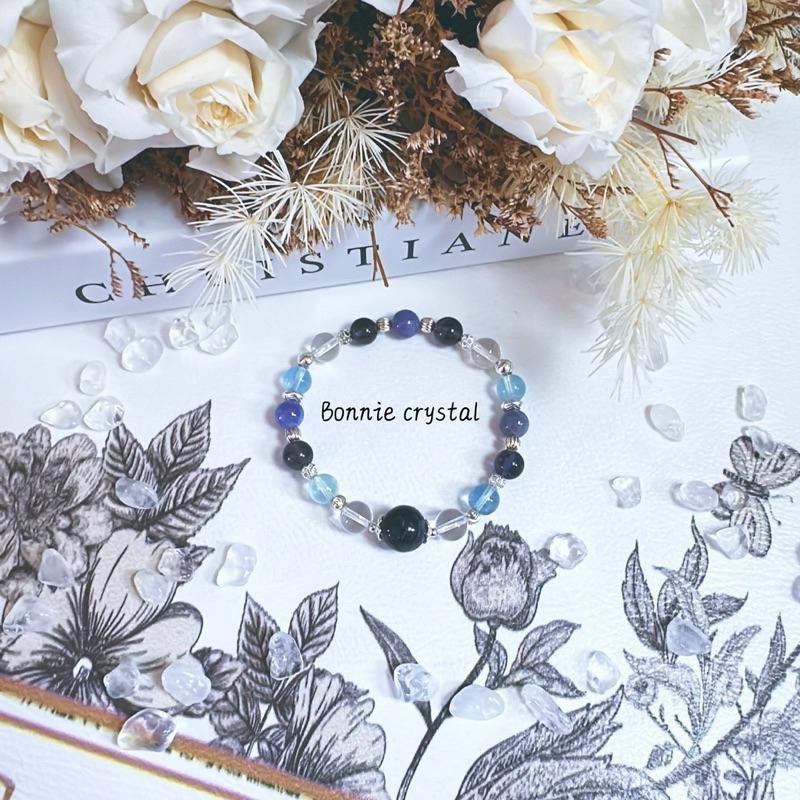 ✨✨ 夢幻星海設計手鍊✨✨藍彼得石、海藍寶、菫青石、坦桑石-細節圖5