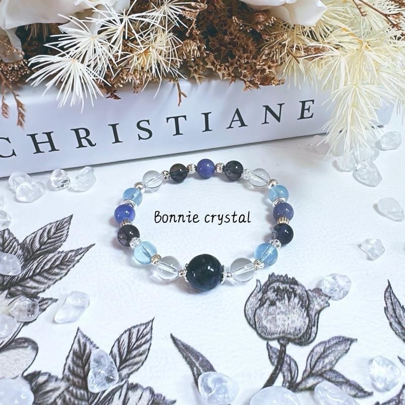 ✨✨ 夢幻星海設計手鍊✨✨藍彼得石、海藍寶、菫青石、坦桑石-細節圖2