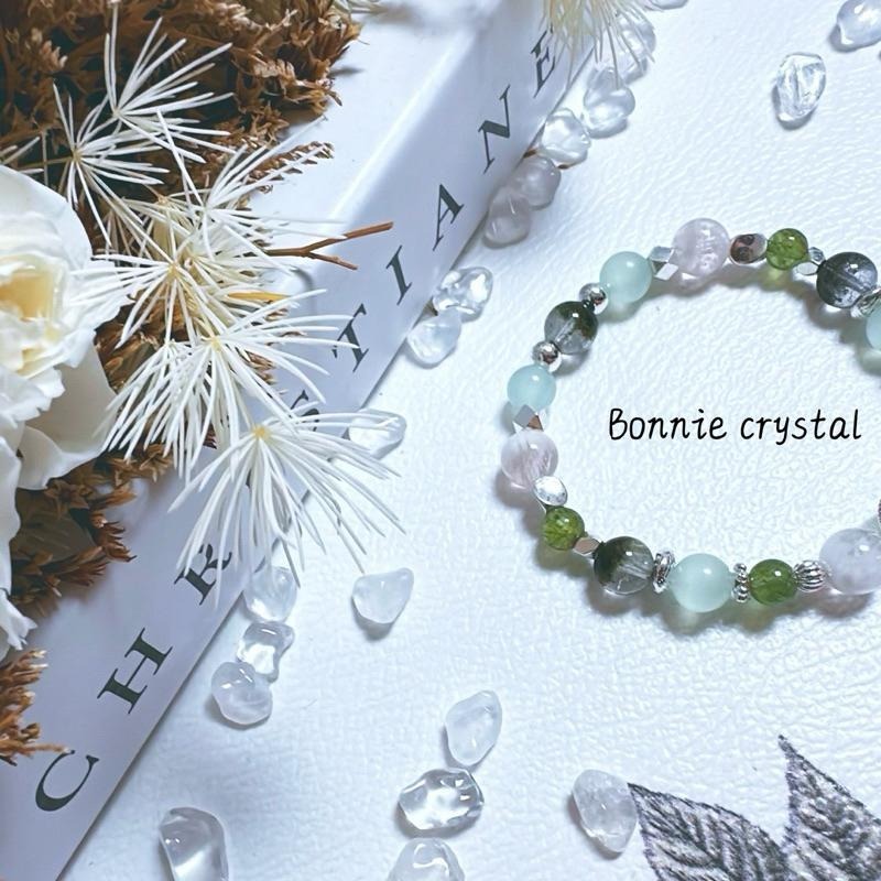 ✨✨ 森林精靈設計手鍊✨✨綠紋石、雪花幽靈、綠磷灰、綠幽靈-細節圖3