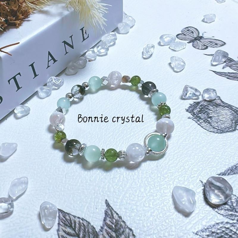✨✨ 森林精靈設計手鍊✨✨綠紋石、雪花幽靈、綠磷灰、綠幽靈-細節圖4