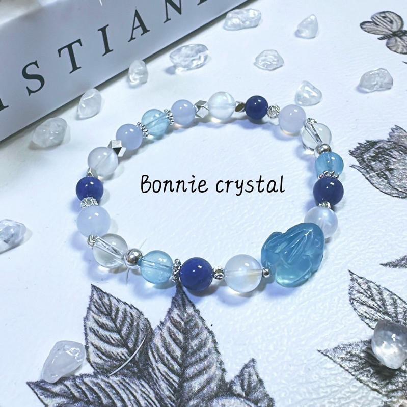 ✨✨ 天空之境設計手鍊✨✨海藍寶兔子、海藍寶、坦桑石、藍玉髓、藍月光-細節圖3