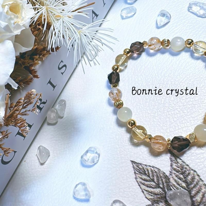 ✨✨ 曙光之約設計手鍊✨✨黃水晶貔貅、黃水晶；茶晶、羽毛鈦晶、月光石-細節圖5