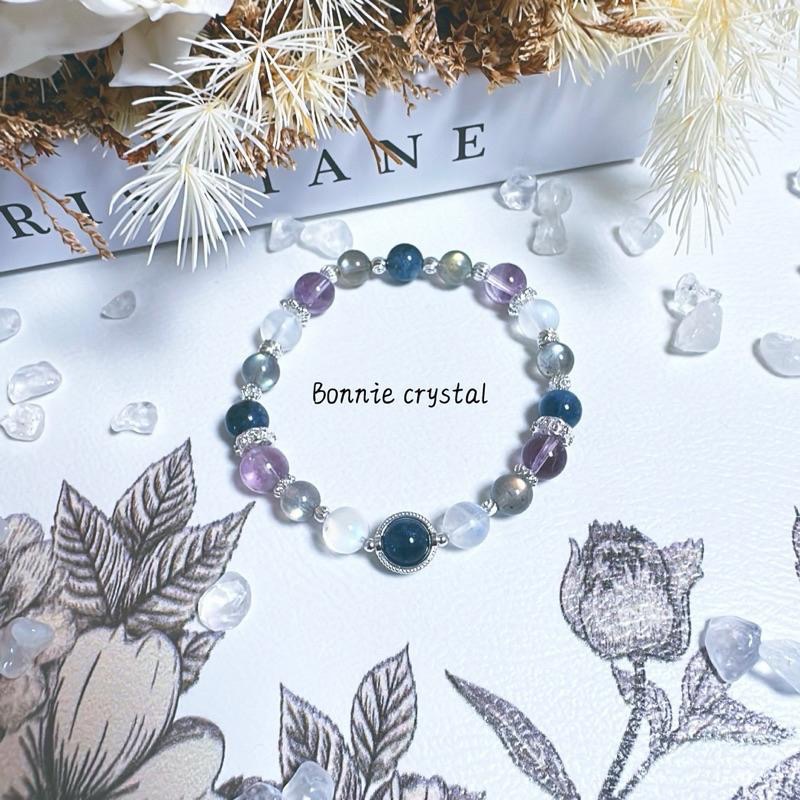 ✨✨ 海底星空設計手鍊✨✨魔鬼海藍寶、紫水晶、藍月光、灰拉長石-細節圖2