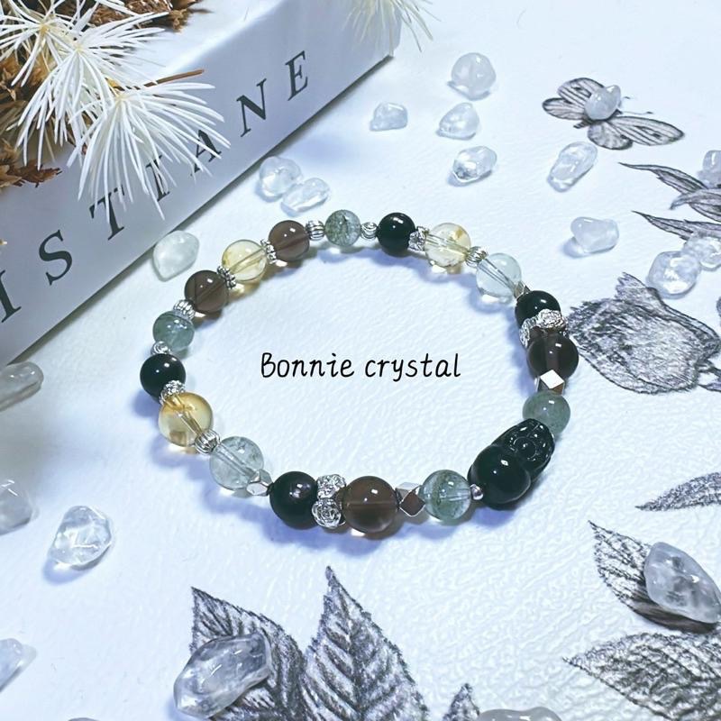 ✨✨ 綠幽夢境設計手鍊✨✨金運石貔貅、綠幽靈、茶晶、黃水晶、綠阿賽-細節圖3