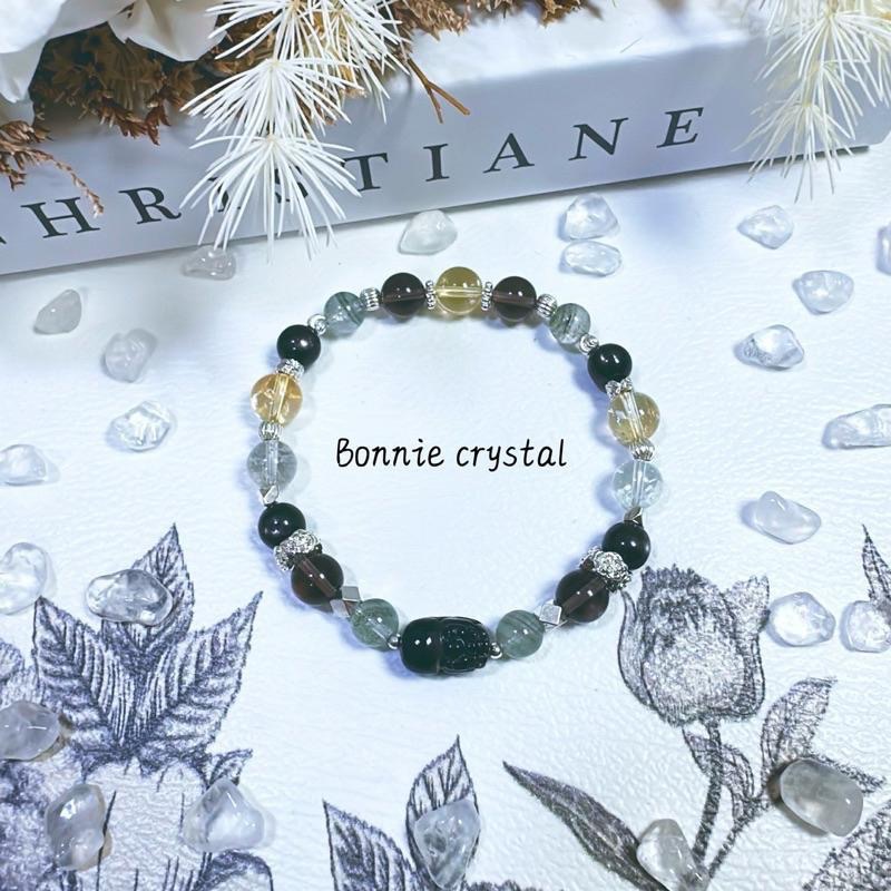 ✨✨ 綠幽夢境設計手鍊✨✨金運石貔貅、綠幽靈、茶晶、黃水晶、綠阿賽-細節圖4