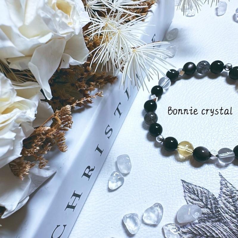 ✨✨ 銀河之心設計手鍊✨✨鈦晶貔貅、黃水晶、黑髮晶、銀曜石、白水晶-細節圖5