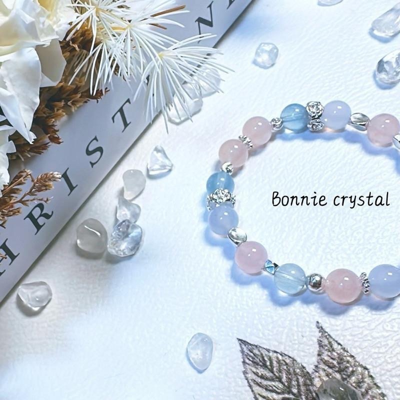 ✨✨ 蔚藍之戀設計手鍊✨✨海藍寶、粉晶、藍玉髓-細節圖4