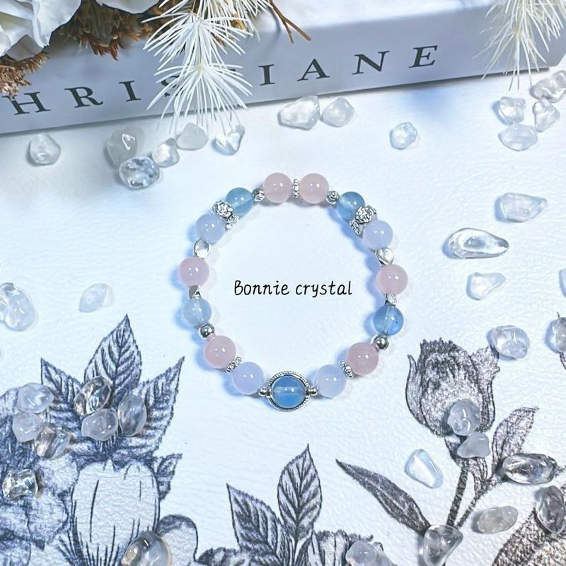 ✨✨ 蔚藍之戀設計手鍊✨✨海藍寶、粉晶、藍玉髓-細節圖5
