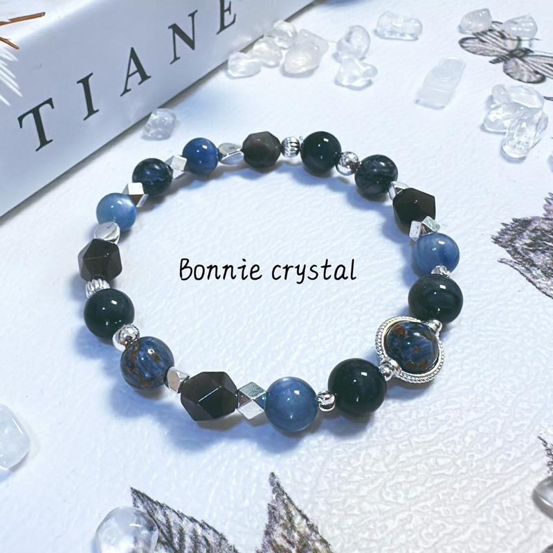 ✨✨ 海風之戀設計手鍊✨✨藍彼得石、藍晶石、藍虎眼石、銀曜石-細節圖2