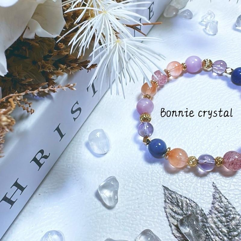 ✨✨ 魔法花園設計手鍊✨✨紫鋰輝、紫水晶、草莓晶、橘兔毛、坦桑石-細節圖5