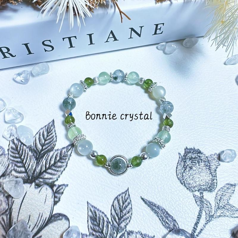 ✨✨ 森林之心設計手鍊✨✨綠幽靈、綠磷灰、綠葡萄石、綠月光-細節圖2