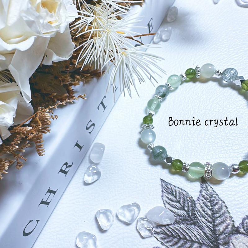 ✨✨ 森林之心設計手鍊✨✨綠幽靈、綠磷灰、綠葡萄石、綠月光-細節圖4