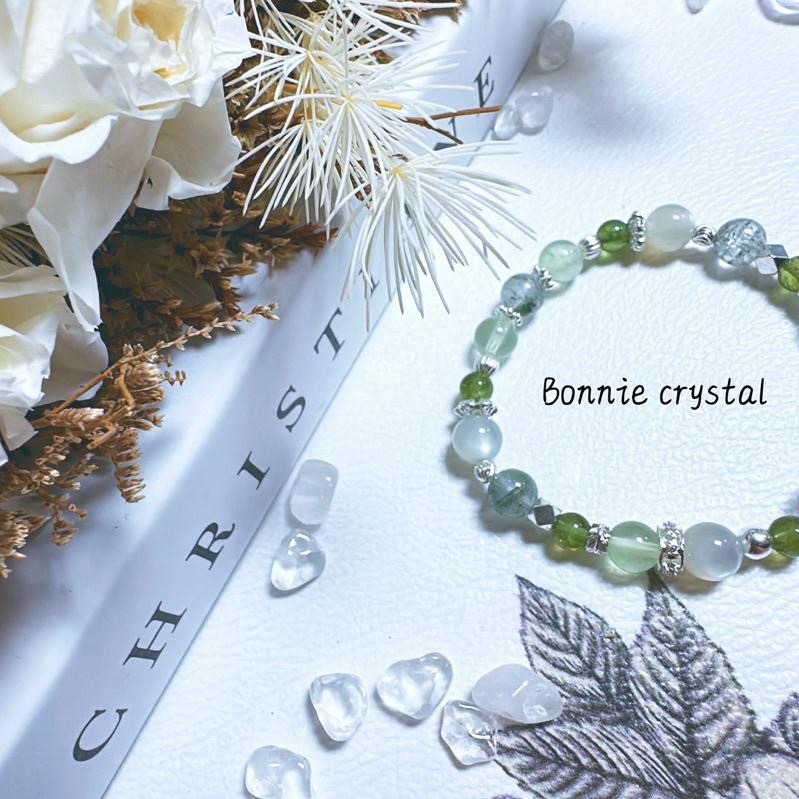 ✨✨ 森林之心設計手鍊✨✨綠幽靈、綠磷灰、綠葡萄石、綠月光-細節圖4