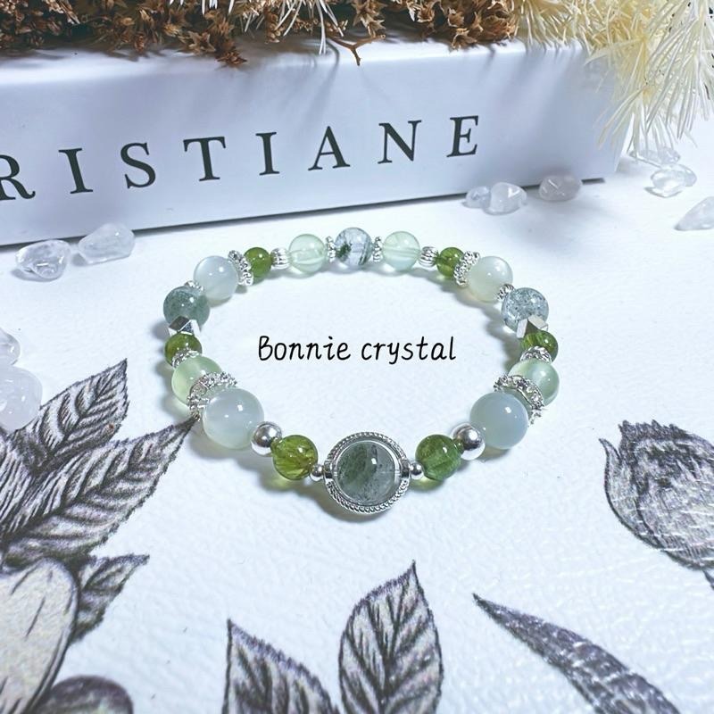 ✨✨ 森林之心設計手鍊✨✨綠幽靈、綠磷灰、綠葡萄石、綠月光-細節圖5