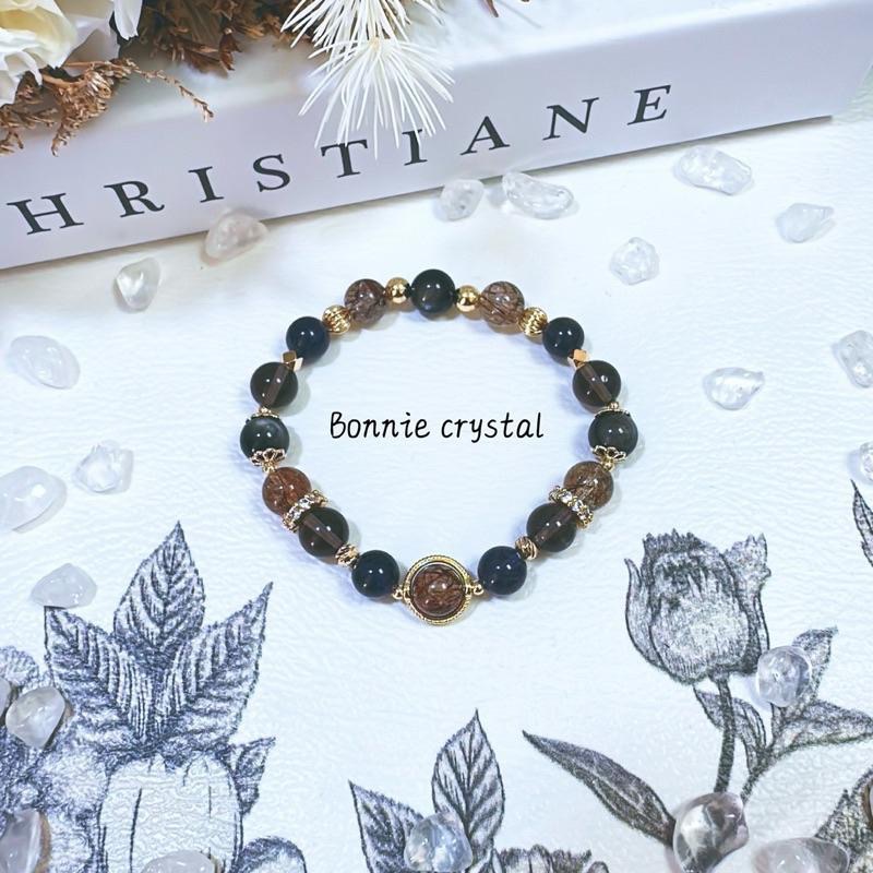 ✨✨ 摩卡星塵設計手鍊✨✨茶晶、黑金超、菫青石、銀曜石-細節圖3