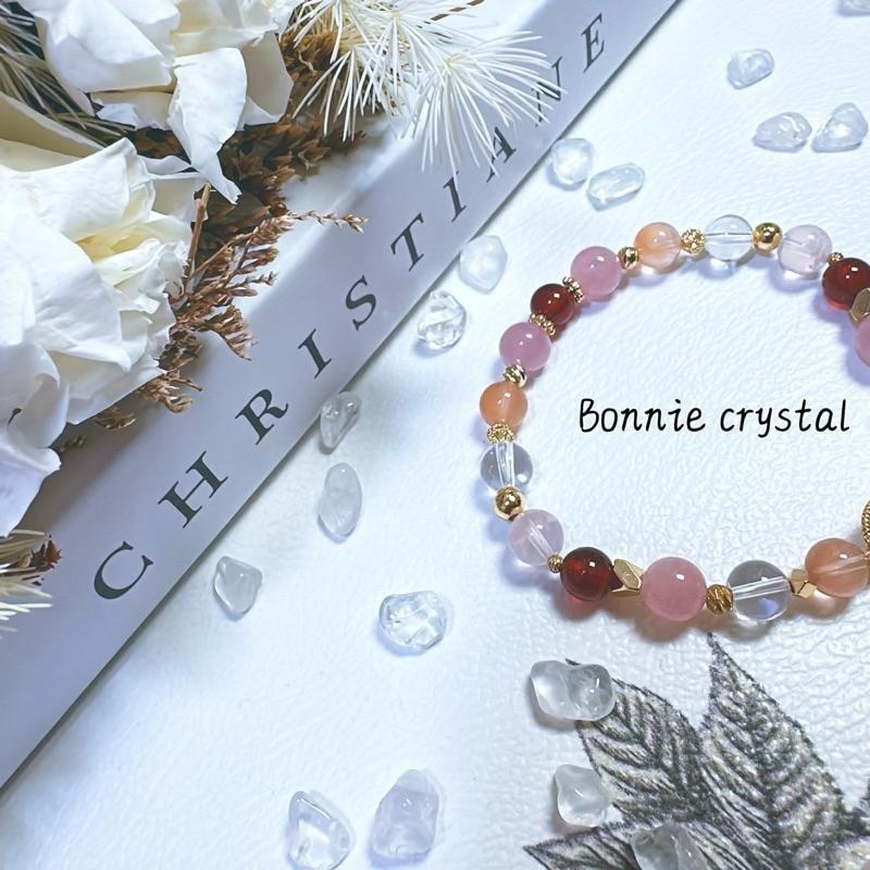 ✨✨ 春日暖陽設計手鍊✨✨雪花幽靈、馬粉晶、橘兔毛、橙石榴石、白水晶-細節圖5