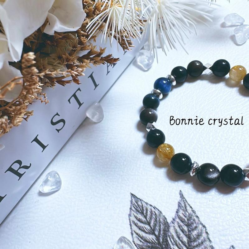 ✨✨ 夜空幽藍設計手鍊✨✨銀曜石、藍虎眼、鈦晶、藍晶石、拉長石、白水晶-細節圖5