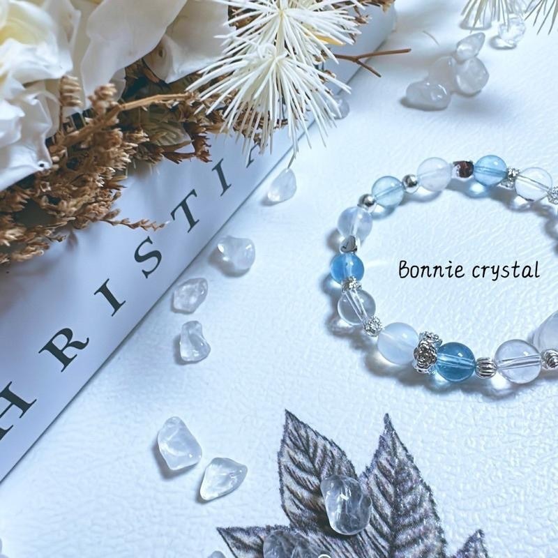 ✨✨ 海洋之心設計手鍊✨✨藍月光貔貅、海藍寶、藍月光、白水晶-細節圖5