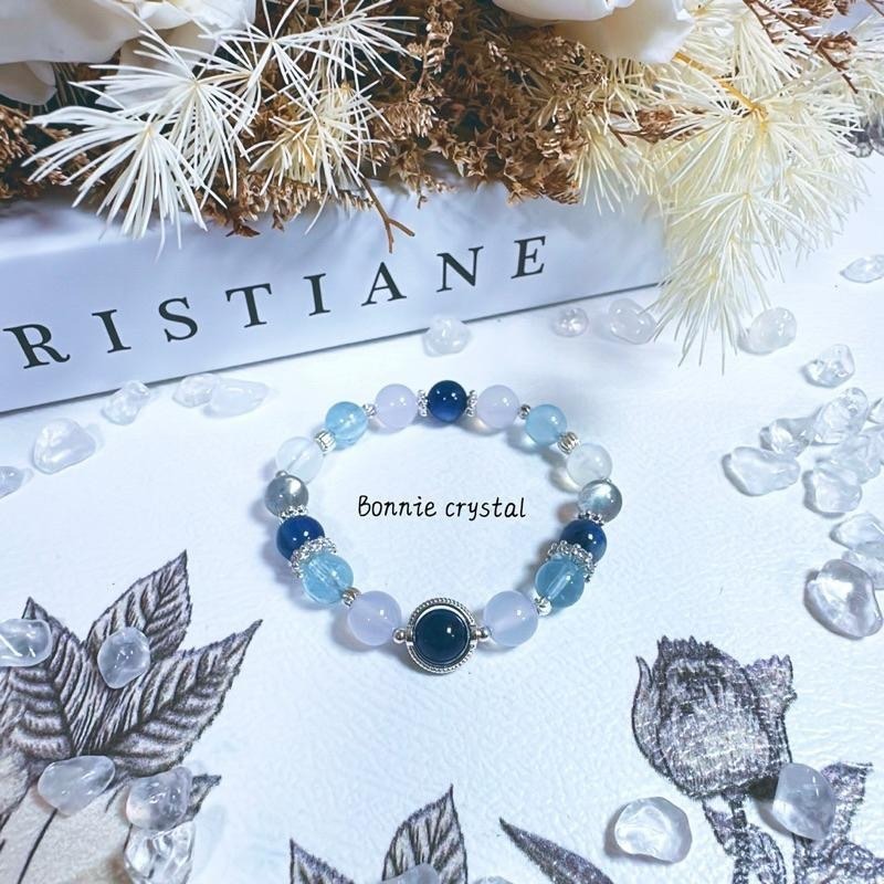 ✨✨ 星辰大海設計手鍊✨✨藍晶石、海藍寶、紫玉髓、灰拉長石、藍月光-細節圖3