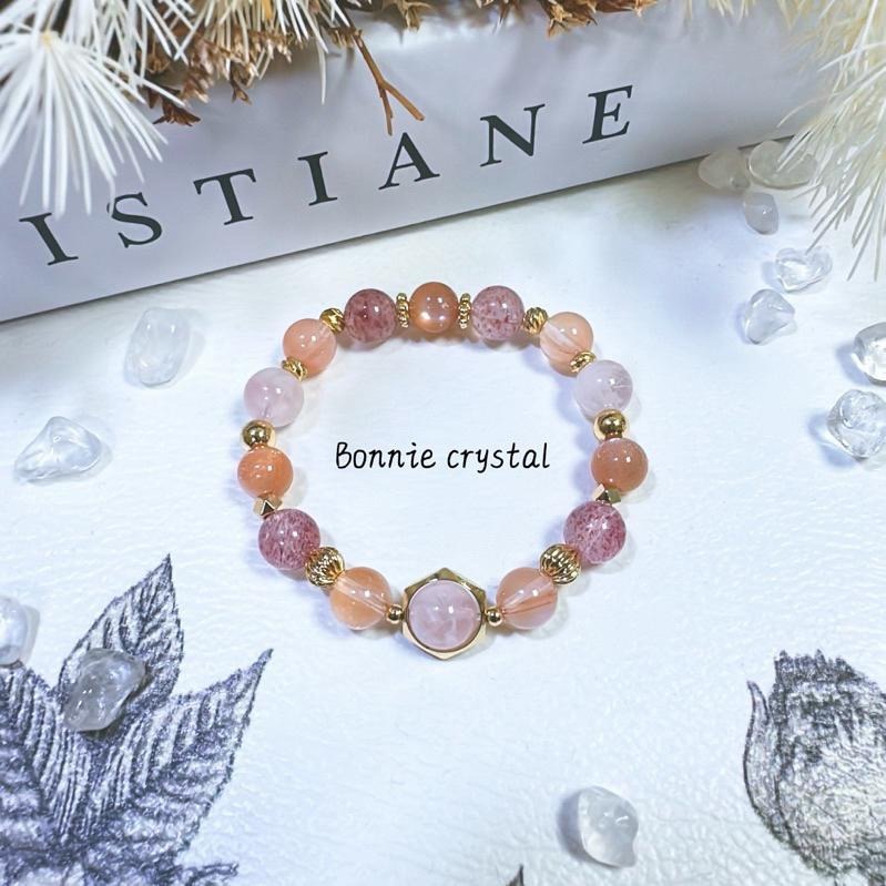 ✨✨ 橙光精靈設計手鍊✨✨雪花幽靈、草莓晶、橘兔毛、橙月光-細節圖2