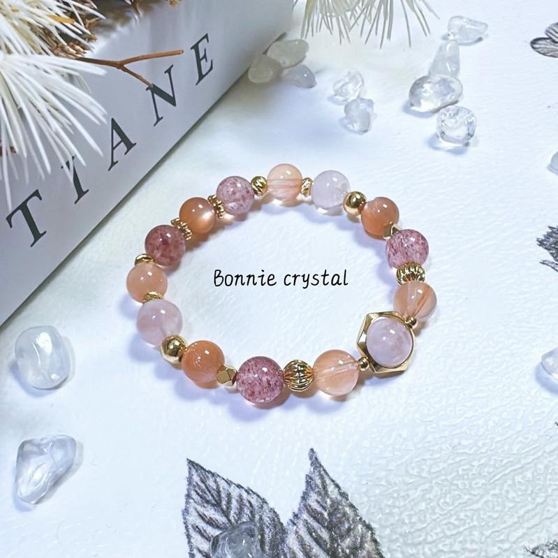 ✨✨ 橙光精靈設計手鍊✨✨雪花幽靈、草莓晶、橘兔毛、橙月光-細節圖4