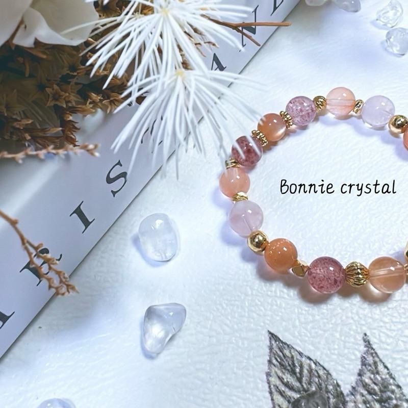 ✨✨ 橙光精靈設計手鍊✨✨雪花幽靈、草莓晶、橘兔毛、橙月光-細節圖5