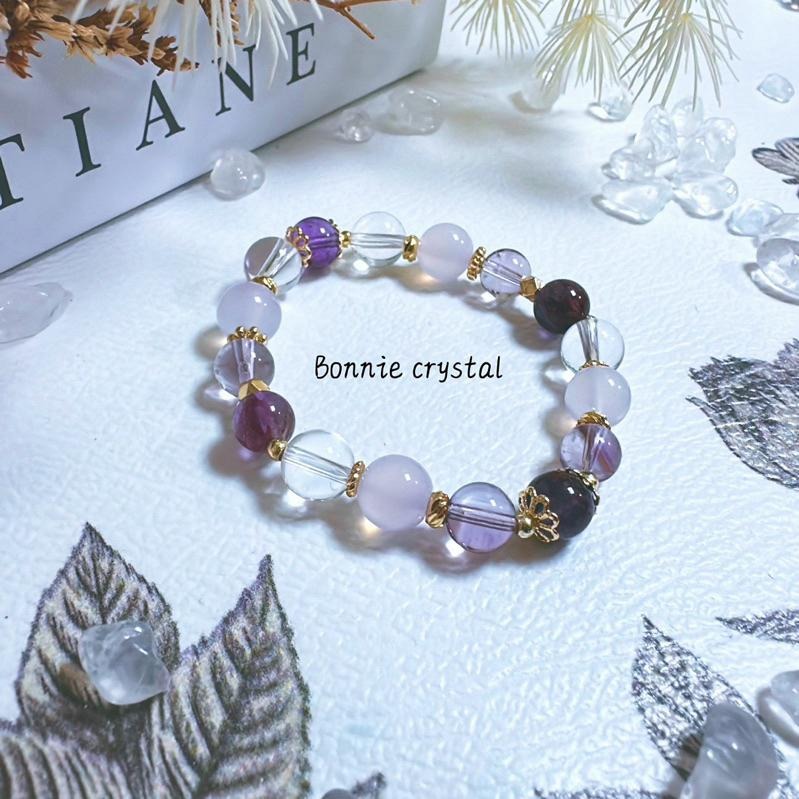 ✨✨ 溫柔紫芋設計手鍊✨✨紫幽靈、紫玉髓、紫水晶、白水晶-細節圖3