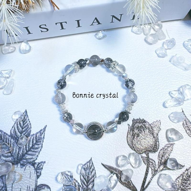 ✨✨ 銀河星辰設計手鍊✨✨黑髮晶、黑銀鈦、白水晶-細節圖3