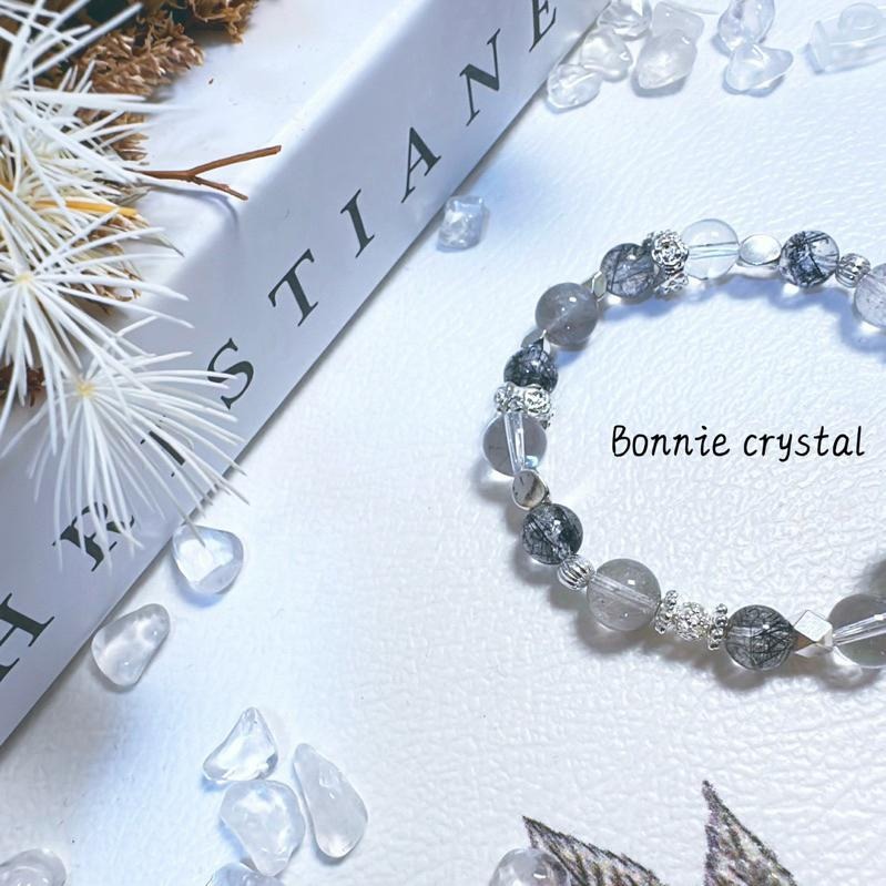 ✨✨ 銀河星辰設計手鍊✨✨黑髮晶、黑銀鈦、白水晶-細節圖5