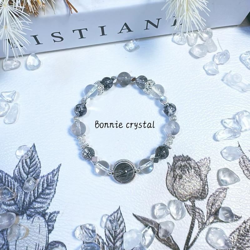 ✨✨ 銀河星辰設計手鍊✨✨黑髮晶、黑銀鈦、白水晶-細節圖3