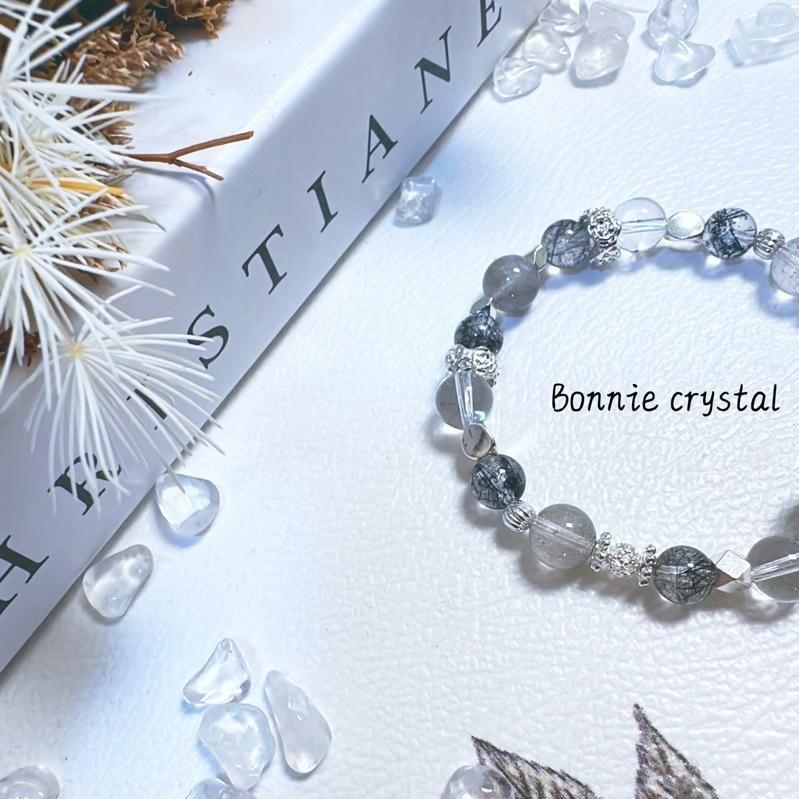 ✨✨ 銀河星辰設計手鍊✨✨黑髮晶、黑銀鈦、白水晶-細節圖5