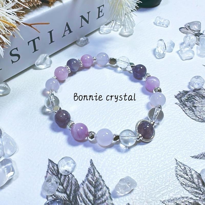 ✨✨ 紫夜星辰設計手鍊✨✨紫祖母晶、紫玉髓、紫鋰輝、白水晶-細節圖3