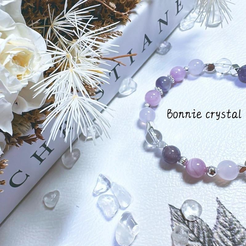 ✨✨ 紫夜星辰設計手鍊✨✨紫祖母晶、紫玉髓、紫鋰輝、白水晶-細節圖5