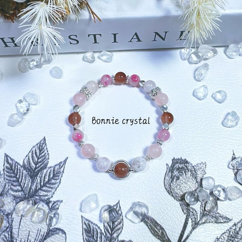 ✨✨ 櫻花夢境設計手鍊✨✨粉紫兔毛、雪花幽靈、粉晶、櫻花雨薔薇輝-細節圖5