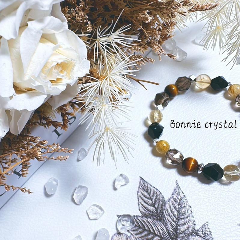 ✨✨ 暮光之曜設計手鍊✨✨茶晶、鈦晶、黃水晶、鑽切黑曜石、黃虎眼-細節圖4