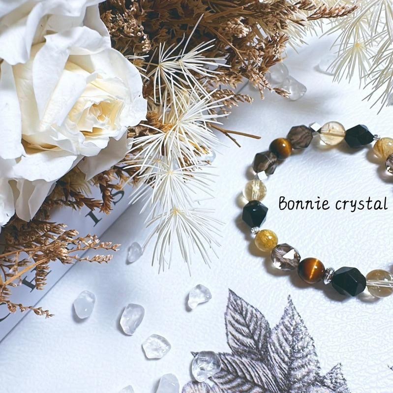 ✨✨ 暮光之曜設計手鍊✨✨茶晶、鈦晶、黃水晶、鑽切黑曜石、黃虎眼-細節圖4