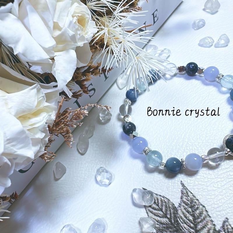 ✨✨ 海洋之心設計手鍊✨✨藍彼得石、藍紋瑪瑙、藍晶石、蘭托帕石、白水晶-細節圖5