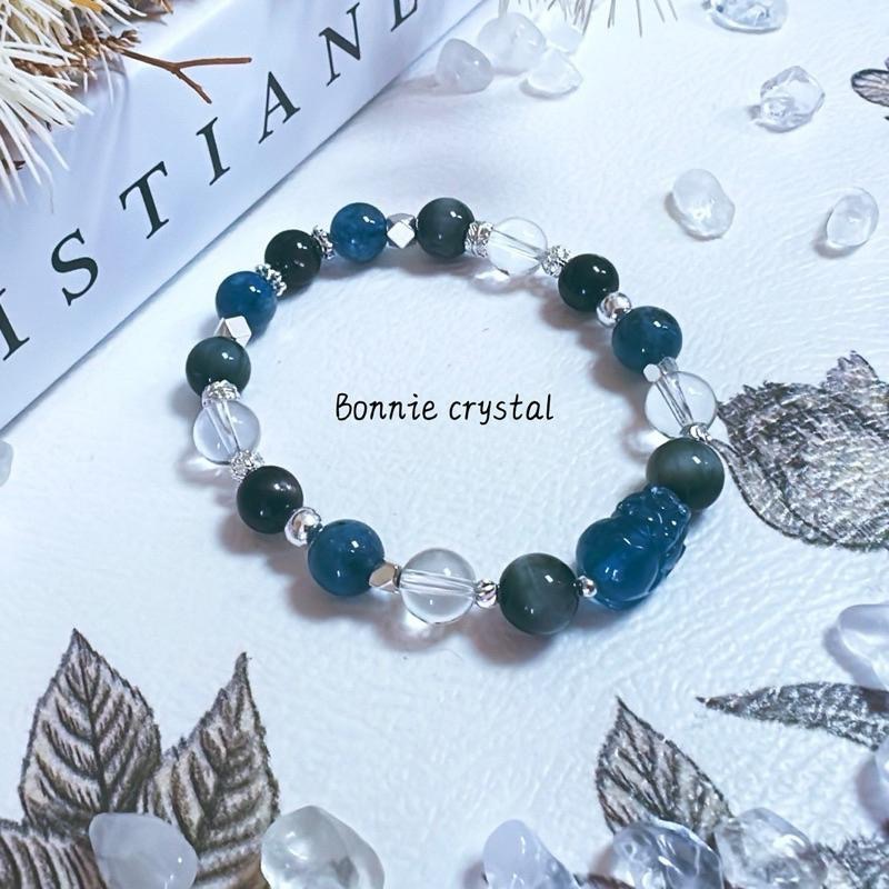 ✨✨ 夜空寶藏設計手鍊✨✨魔鬼海藍寶貔貅、金運石、魔鬼海藍寶、鷹眼石、白水晶-細節圖3