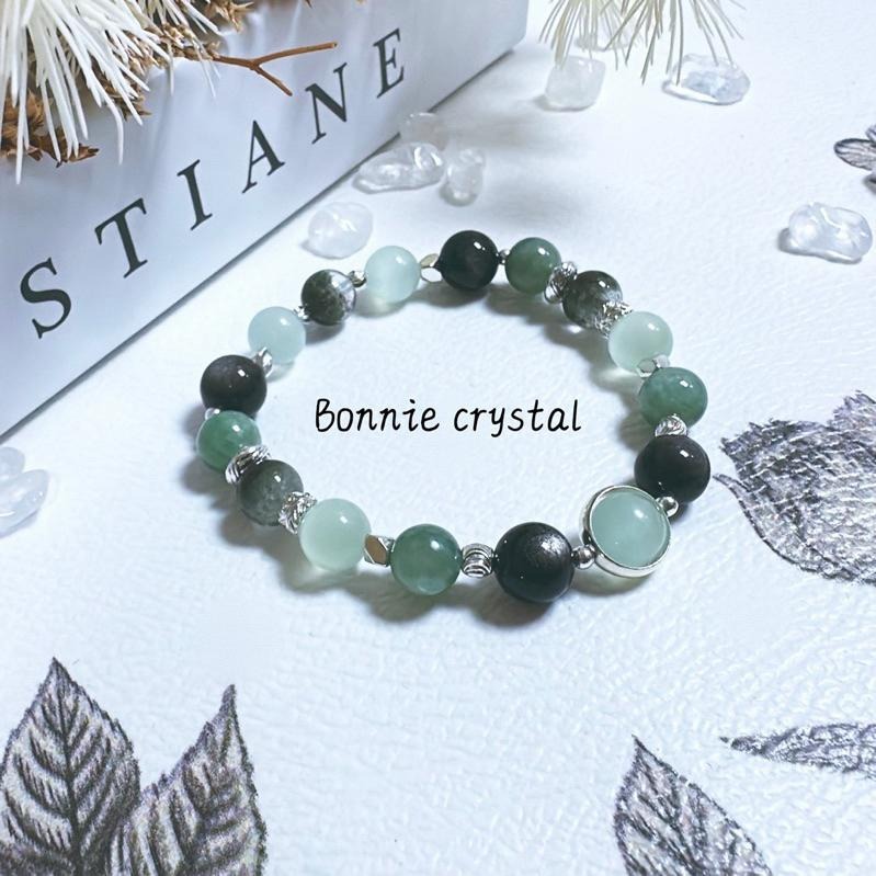 ✨✨ 綠野秘境設計手鍊✨✨綠紋石、藍綠晶、綠幽靈、銀曜石-細節圖3