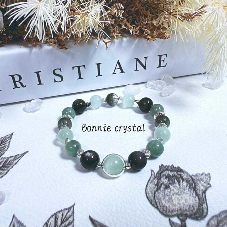 ✨✨ 綠野秘境設計手鍊✨✨綠紋石、藍綠晶、綠幽靈、銀曜石-細節圖5