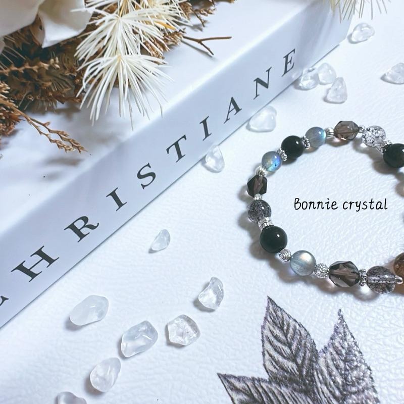 ✨✨ 灰霧摩卡設計手鍊✨✨黑金超、黑金超貔貅、茶晶、灰拉長石、黑草莓晶、銀曜石-細節圖4