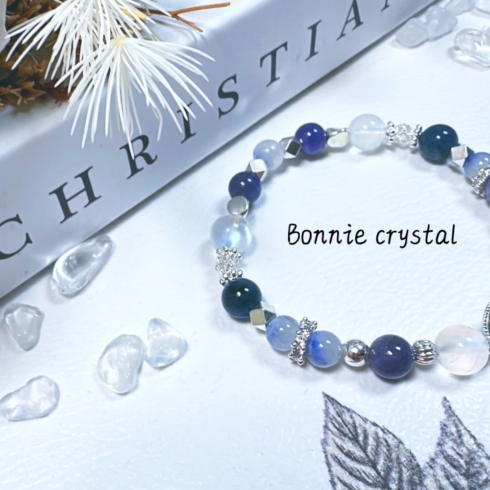 ✨✨ 深海秘境設計手鍊✨✨魔鬼海藍寶、藍線石、坦桑石、藍月光-細節圖4