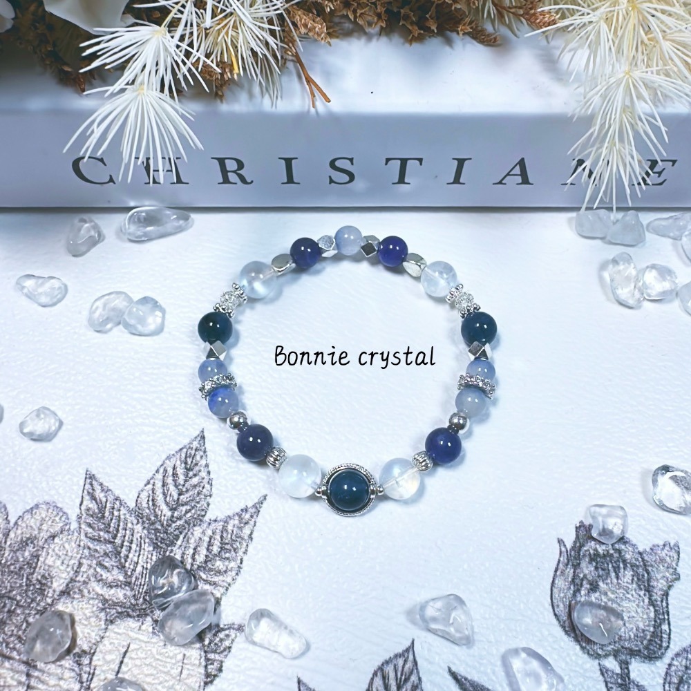 ✨✨ 深海秘境設計手鍊✨✨魔鬼海藍寶、藍線石、坦桑石、藍月光-細節圖5