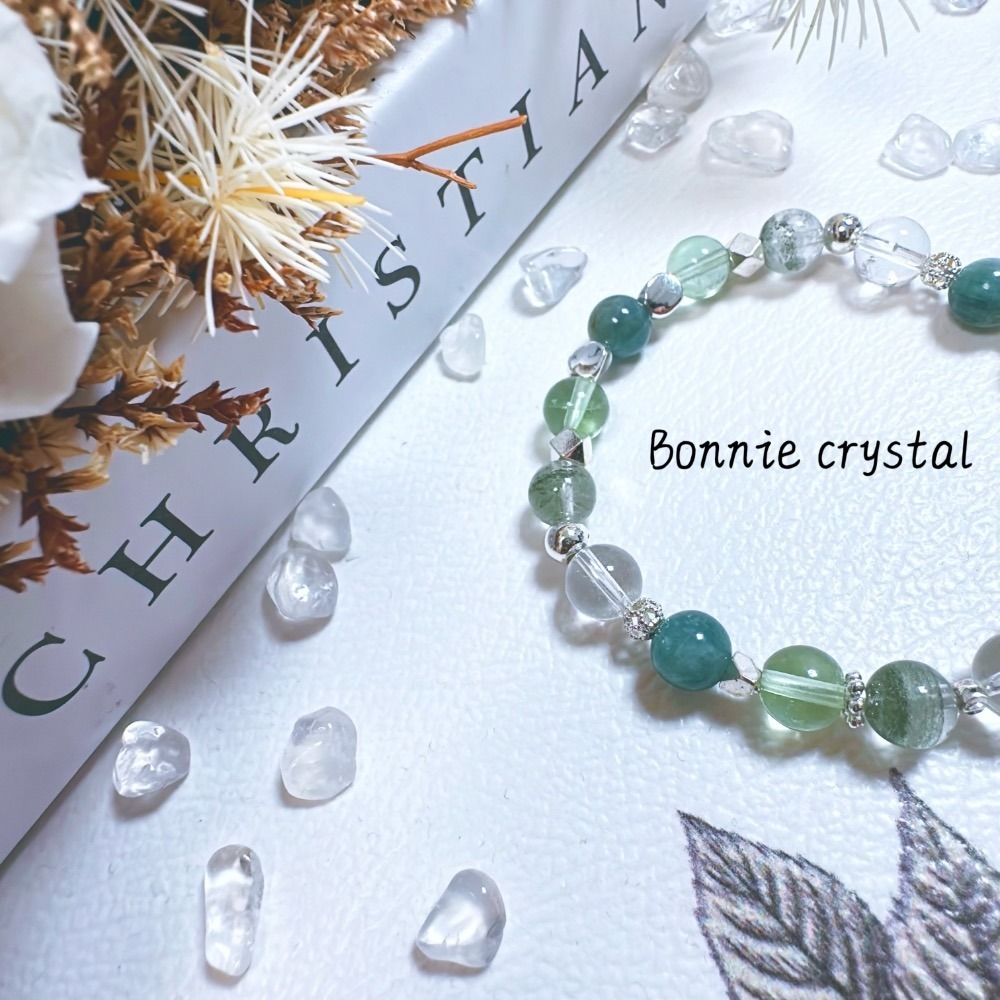 ✨✨ 綠野仙蹤設計手鍊✨✨綠營石、綠營石貔貅、綠幽靈、藍綠晶、白水晶-細節圖5