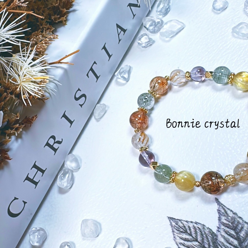 ✨✨ 暖陽清翠設計手鍊✨✨鈦晶貔貅、鈦晶、羽毛鈦晶、綠幽靈、紫水晶、黑金超-細節圖5